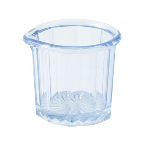 Winco PSN-2 2 oz. Clear SAN Plastic Syrup/Creamer Pitcher, 24/Pack