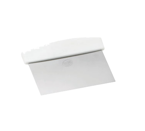 TableCraft 4103W Stainless Steel Dough Cutter / Bench Scraper with White Handle