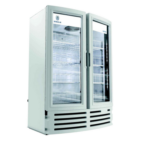 Beverage Air MT21-1W Marketeer 39" White Refrigerated 2-Door Glass Door Merchandiser with LED Lighting