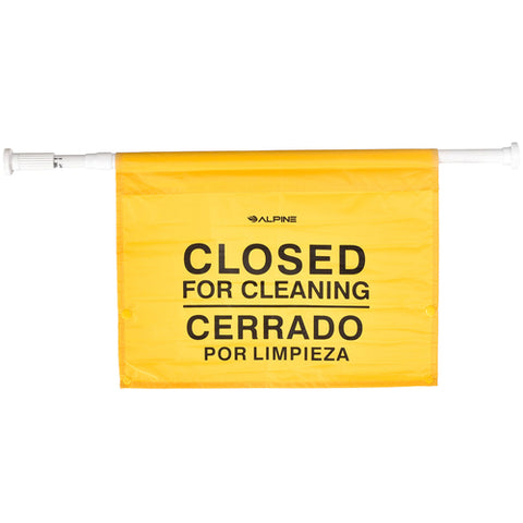 Alpine Industries ALP498-HAN Safety Hanging Sign - Bilingual Closed for Cleaning
