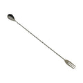 M37016Bk Mercer Barfly Bar Spoon 15-3/4" 3-Tine Fork End Twisted Stem-Mercer Culinary