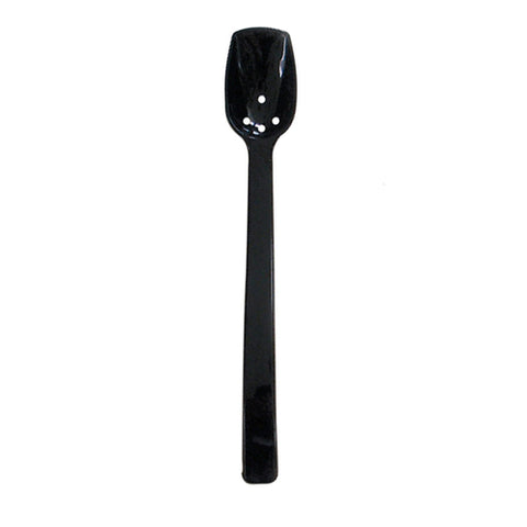 Thunder Group PLBS110BK Black Polycarbonate Perforated 10" Buffet Spoon, 3/4 oz., Dozen