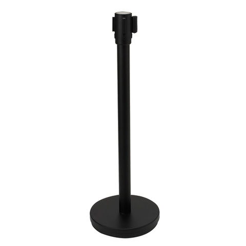Winco CGS-38K Stanchion Post with Retractable Belt, Black