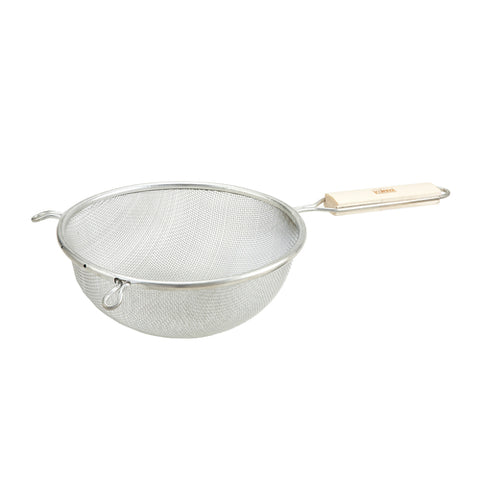 Winco MST-8S 8" Single Medium Mesh Strainer with Wood Handle