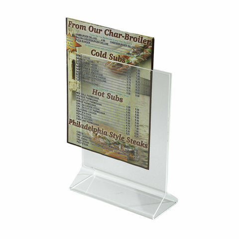 Winco ATCH-57 Double-Sided Clear Acrylic Menu Card Stand 5" x 7"