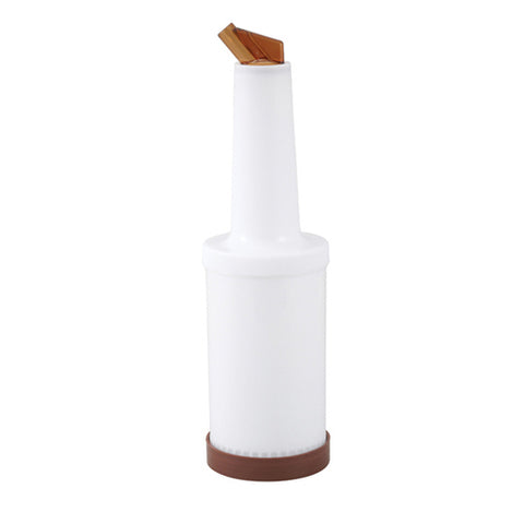 Winco PPB-2B 2-Quart Liquor and Juice Pour Bottle with Brown Spout and Lid