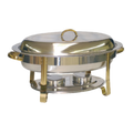 SLRCF0836GH Thunder Group 6 Quart Oval With Gold Accent Chafer-Thunder Group