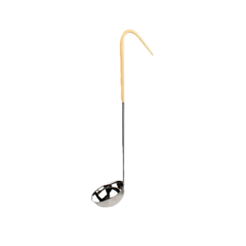 Thunder Group SLOL204 3 oz Stainless Steel Serving Ladle with Ivory Vinyl Handle