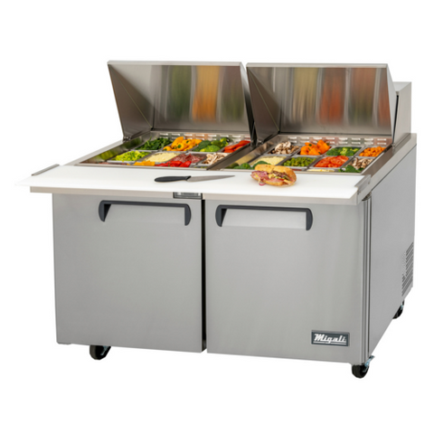 C-SP60-24BT-HC Migali 60" 2 Door Refrigerated Big Top Sandwich Prep Table