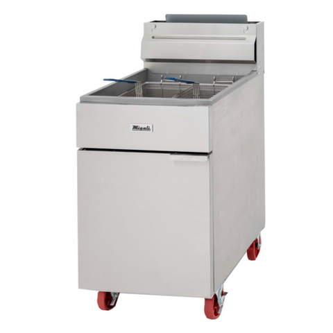 Migali C-F75-NG 75 lb Natural Gas Commercial Floor Fryer, 170,000 BTU