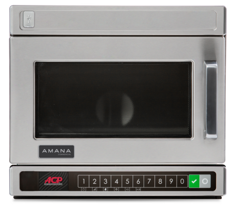 Amana HDC12YA2 Heavy-Duty Stainless Steel Compact Commercial Microwave, 120V/1200W