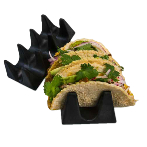 HS1071-CH HS Inc Black 3-Shell Taco Server