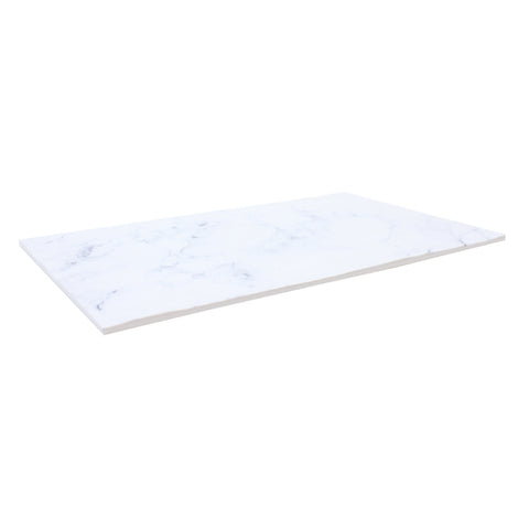 TableCraft Products MG1WM Frostone White Marble Rectangular Melamine Display Tray, 20-3/4" x 12-3/4"