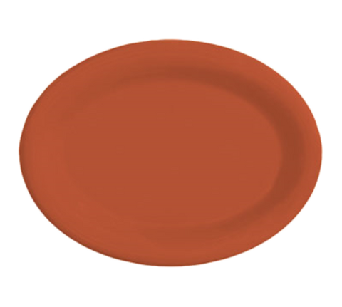 GET Enterprises OP-135-RO 13.5" x 10.25" Oval Melamine Platter, Rio Orange