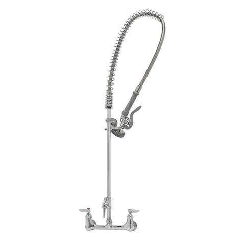 T&S Brass B-0133-ADF-LN EasyInstall Wall Mount Pre-Rinse Faucet with 8" Centers and Add-On Faucet Base