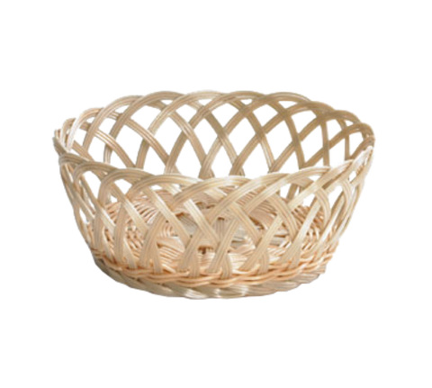 Tablecraft 1135W 8-1/2" Round Hand Woven Polypropylene Basket, Natural