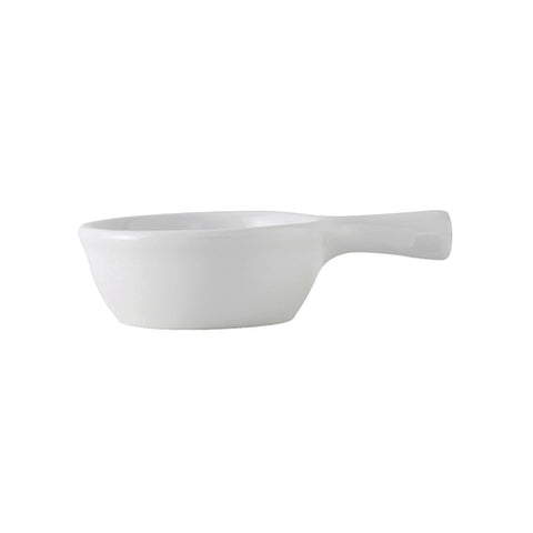 Tuxton China BPS-0902 9 oz French Casserole with Integrated Handle, Porcelain White