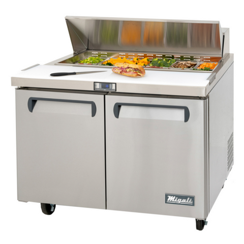 C-SP48-12-HC Migali 48" 2 Door Refrigerated Sandwich Prep Table