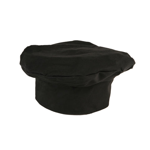 Mercer Culinary M60110BK Millennia Black Chef Beret / Floppy Toque Hat