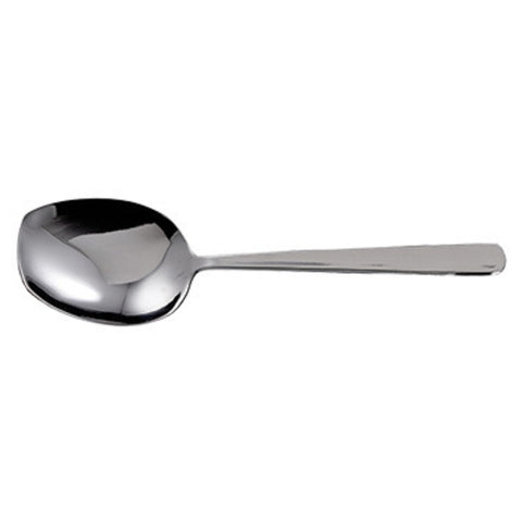 Winco SRS-8 Windsor Extra Heavy Stainless Steel Flat Edge Solid Serving Spoon