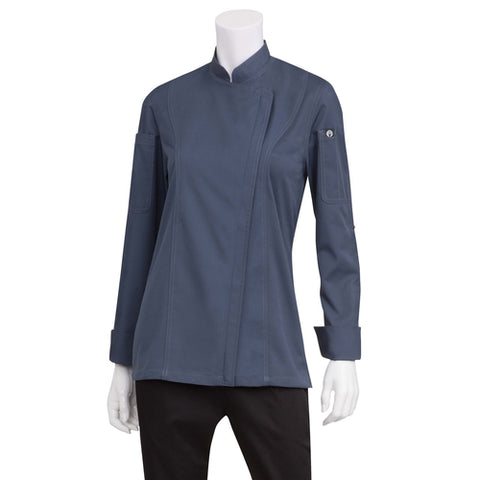 BCWLZ005BLUXL Chef Works Women's Single-Breasted Hartford Chef Coat