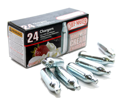 90061 Chef Master  N2O Whipped Cream Chargers (24 Chargers Per Box)  - Each