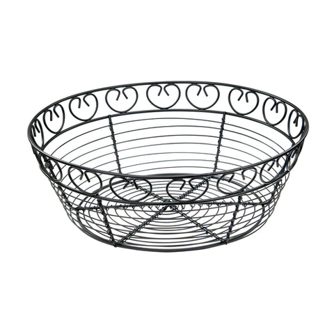 Winco WBKG-10R 10" Round Black Wire Serving Basket