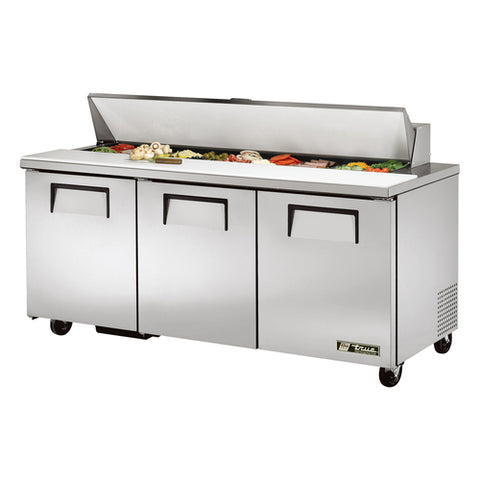 TSSU-72-18-HC True 72" 3-Door Refrigerated Sanwich/Salad Prep Table