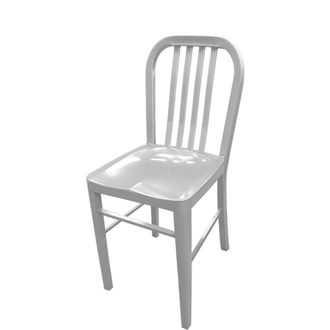 Oak Street CM-252-ALM Navy Series Brushed Aluminum Dining Chair