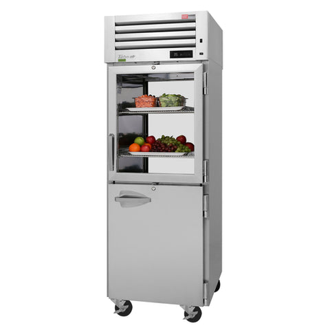 Turbo Air PRO-26R-GSH-PT-N(-L)(-RL) One-Section Pass-Thru Refrigerator with Glass/Solid Combination Half Doors