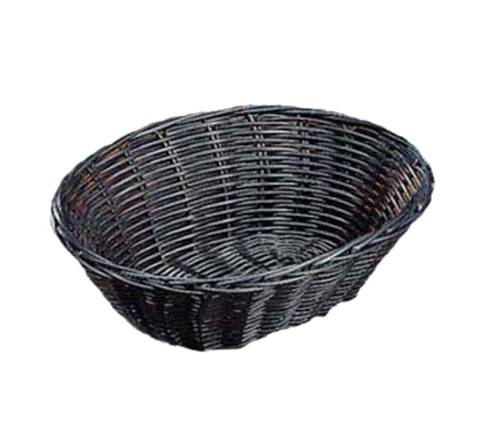 Tablecraft Products 2474 Handwoven Oval Basket, Black Polypropylene, 9 x 6 x 2.25 in