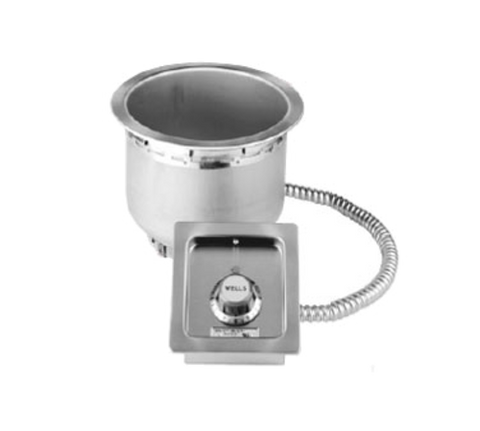 SS-8TDU Wells ROUND WARMER with DRAIN, NON-INSULATED, 7 QUART, TOP-MOUNT, 120V, THERMOSTAT CONTROL, UL APPROVED