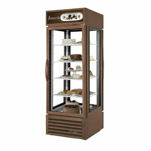 G4SM-23PT-LD True Specialty Merchandiser, Pass-thru, one-section, (4) shelves, bronze powder coat finish exterior