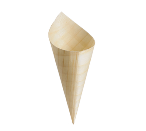 TableCraft BAMDCN5 Mini Disposable Wooden Serving Cone, Pack of 50