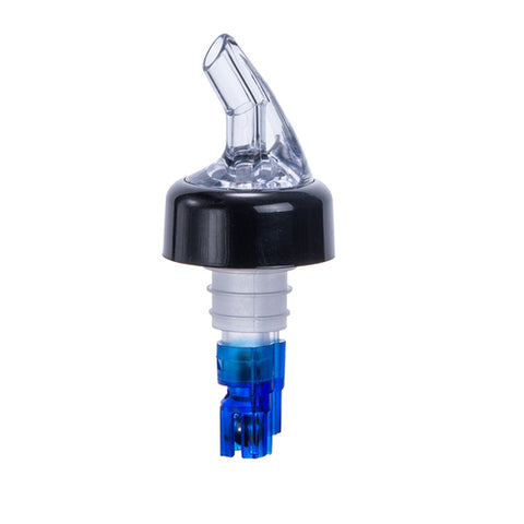 Winco PPA-087 Measured Pourer, 7/8 oz - Blue Tail, Clear/Black