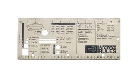 Mercer Culinary M33241 Mercer Rules Two-Sided Stainless Steel Culinary Ruler