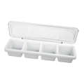 PLBC004P Thunder Group White 4-Compartment Bar Caddy With Cover-Thunder Group
