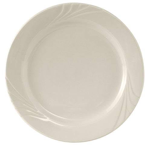 Tuxton China YEA-120 Monterey 12" Round Embossed Eggshell China Plate