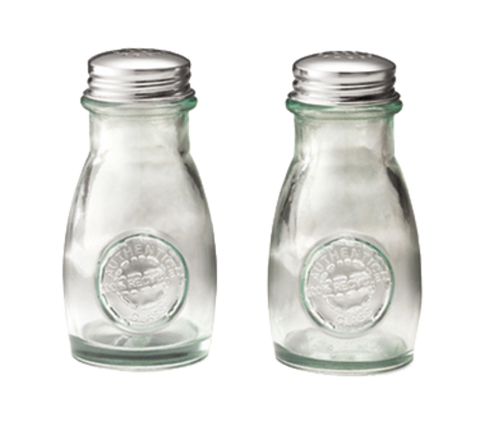 6618 Tablecraft 4 Oz. Recycled Green Glass Salt & Pepper Shaker w/ Stainless Steel Top-Tablecraft Products