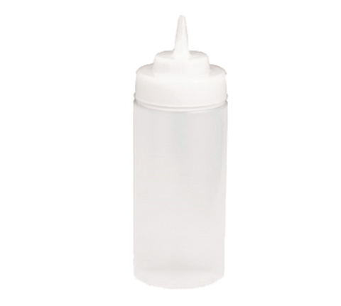 TableCraft Products 11663C 16 oz Clear Widemouth Squeeze Bottle with Standard TipTop