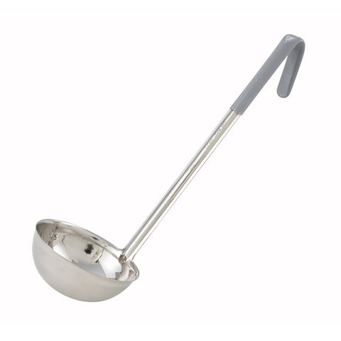 LDC-12 Winco 12 Oz. Stainless Steel Ladle w/ Gray Handle-WINCO