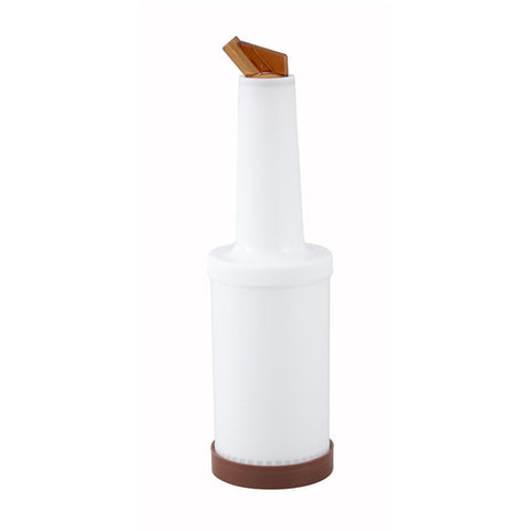 Winco PPB-1B 1 Qt. Liquor and Juice Multi Pour Bottle with Brown Spout and Lid