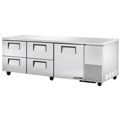 True Manufacturing TUC-93D-4-HC 93 1/4" Undercounter Refrigerator with One Door and Four Drawers