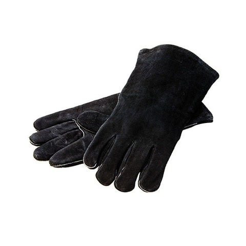 Lodge Cast Iron A5-2 15" Black Leather Gloves - Heat-Resistant, 1 Pair