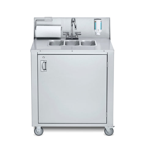 Crown Verity CV-PHS-3 Portable 3-Compartment Hand Sink with Hot Water