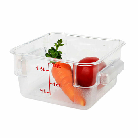 Thunder Group PLSFT002PC 2 Qt Square Polycarbonate Food Storage Container, Clear