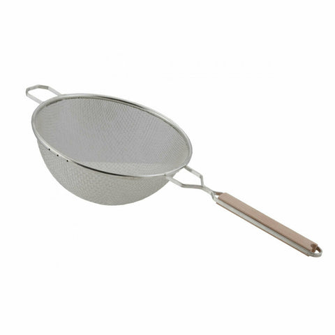 Libertyware WHSDM10 10" Medium Double Mesh Strainer with Wood Handle