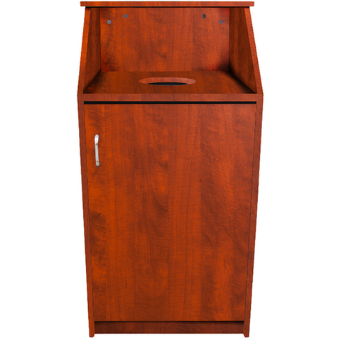 M8510-CH-UNASSEMBLED Oak Street Cherry 25 Gallon Food Waste Receptacle w/ 8" Round Opening-OAK STREET MANUFACTURING