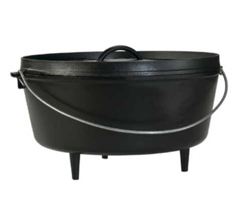 Lodge L14DCO3 10 Quart Pre-Seasoned Cast Iron Camp Dutch Oven with Lid