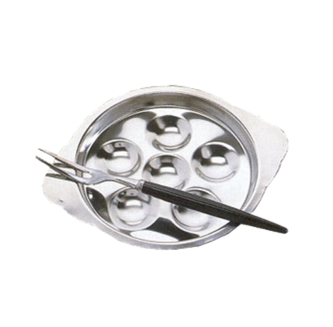 American Metalcraft SN60 6-Hole Stainless Steel Snail Plate, 5-1/2" Diameter